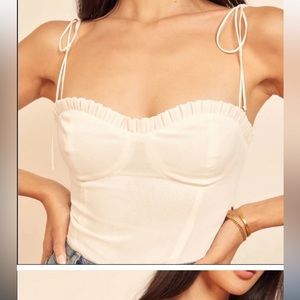 Reformation Novena Top in Ivory